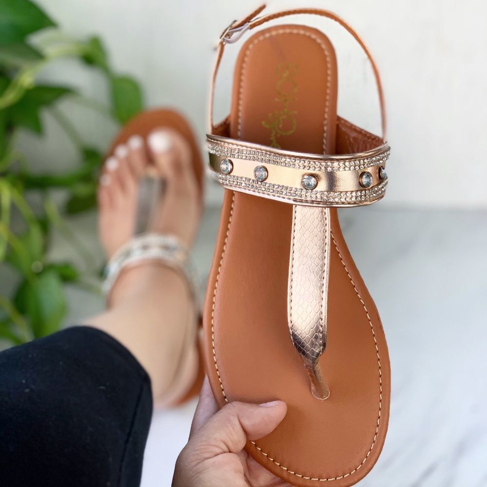 Rosegold Diamond Sandals - Picture 2 of 3